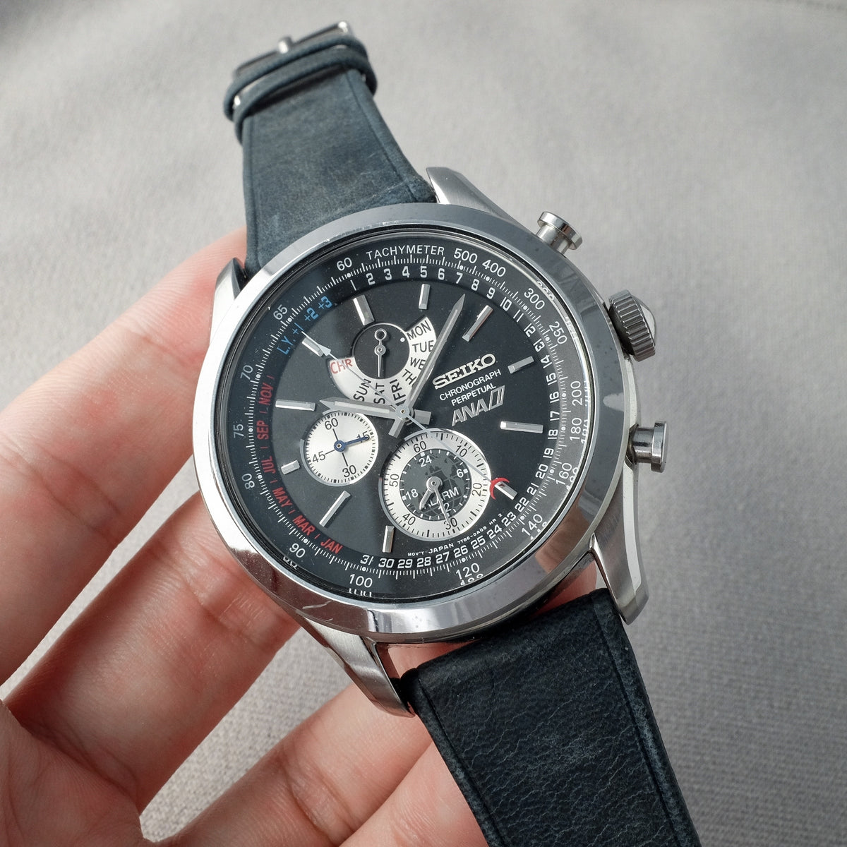 SEIKO ANA Collaboration Watch 7T86 Chronograph Perpetual 7-5302 