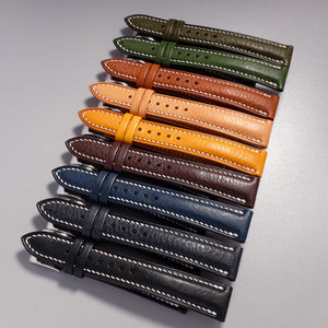 Handmade Minerva Box Leather Saddle Stitched Strap