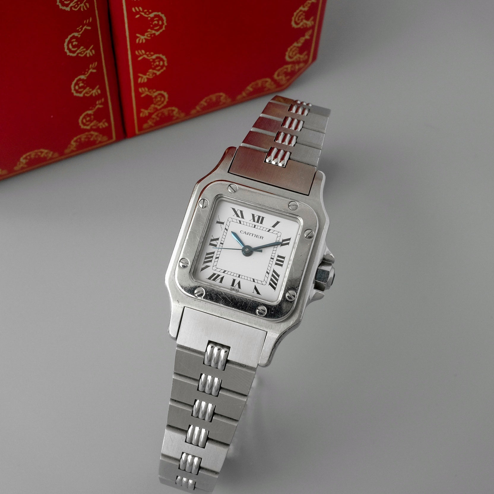 Cartier Santos 0901 Circa 1980 (Godron Bracelet, Box, Papers